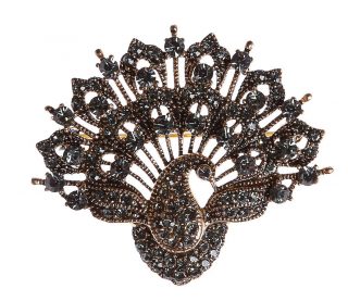 Yaka İğnesi Broş Tavus Kuşu Elmas Montür Broş - Hediye Paketinde