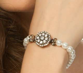 Gerçek Kuyumcu işçiliğinde Elmas Montür İnci Bileklik Sevgiliye Hediye