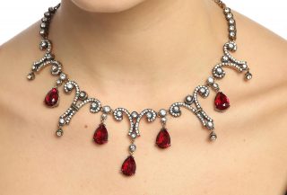 Aşina Gümüş - Muhteşem Yüzyıl Elmas Montür Damla Gerdanlık Kolye