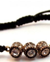 Üçlü Su Yolu Elmas Montür Makrome Bileklik Sevgiliye Hediye